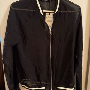 Zara Chiffon black and white Bomber jacket